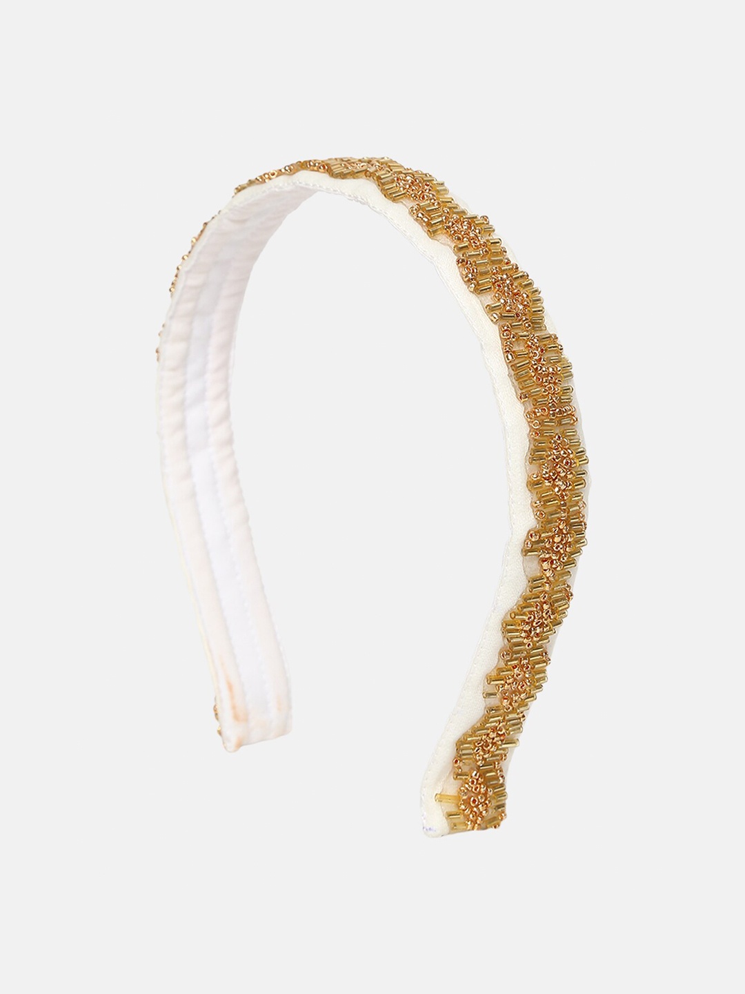 

DEEBACO Girls Gold-Toned & White Embellished Hairband