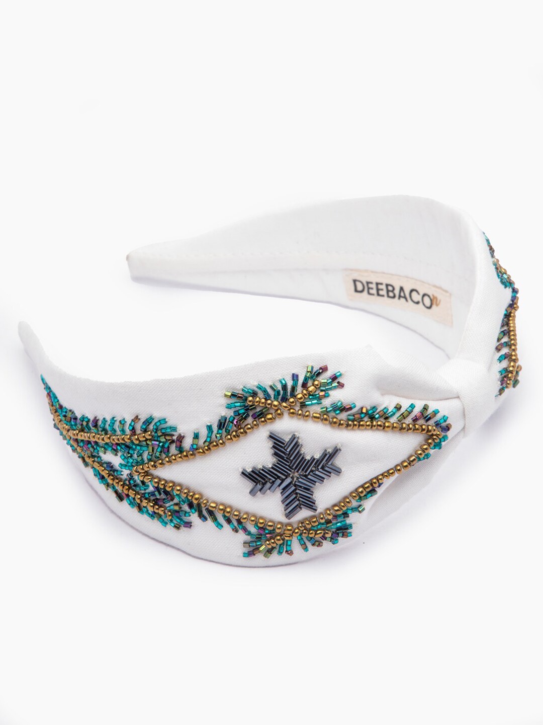 

DEEBACO Girls White Embellished Bow Shaped Hairband