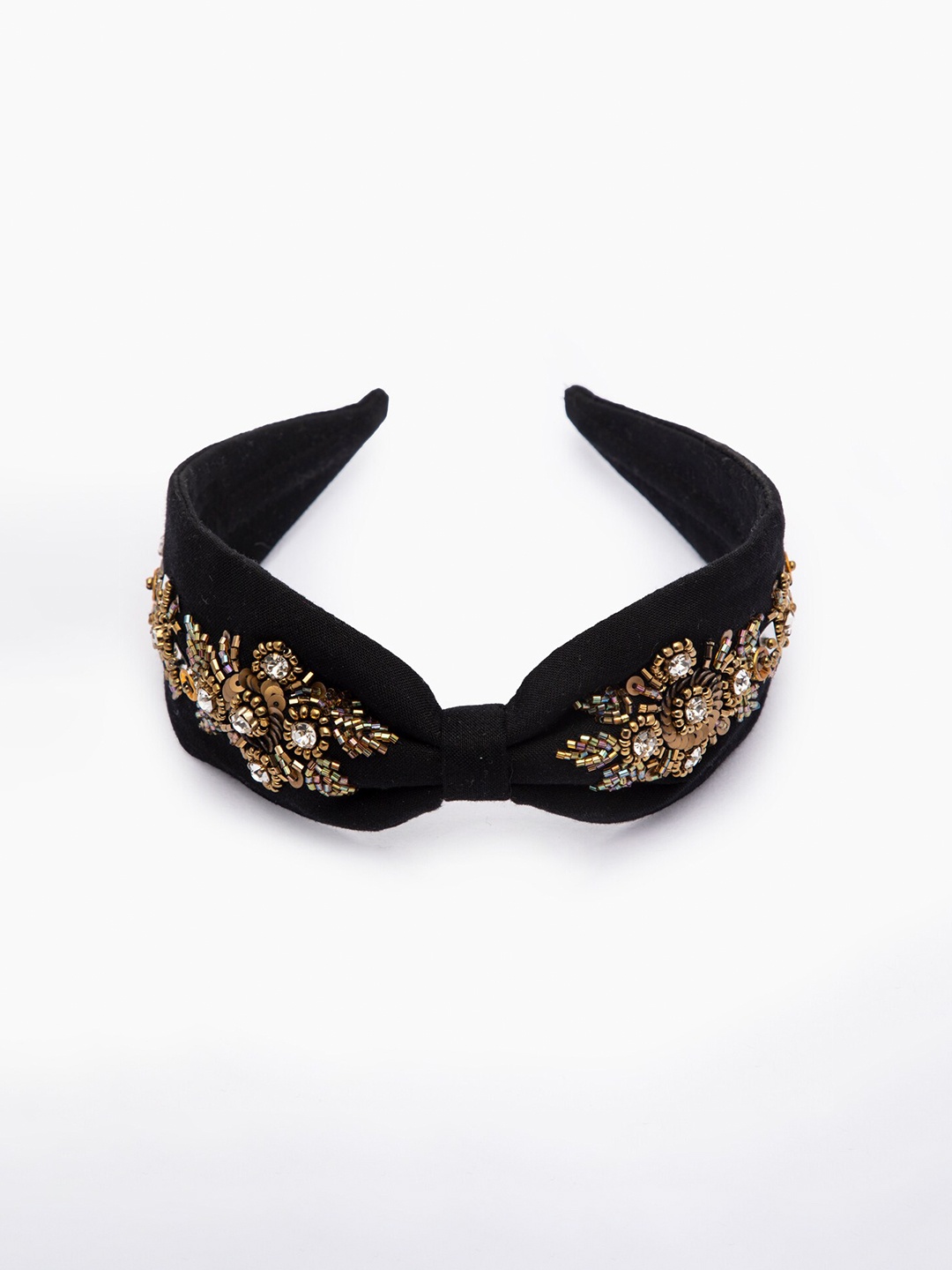 

DEEBACO Girls Black Embellished Bow Shaped Hairband