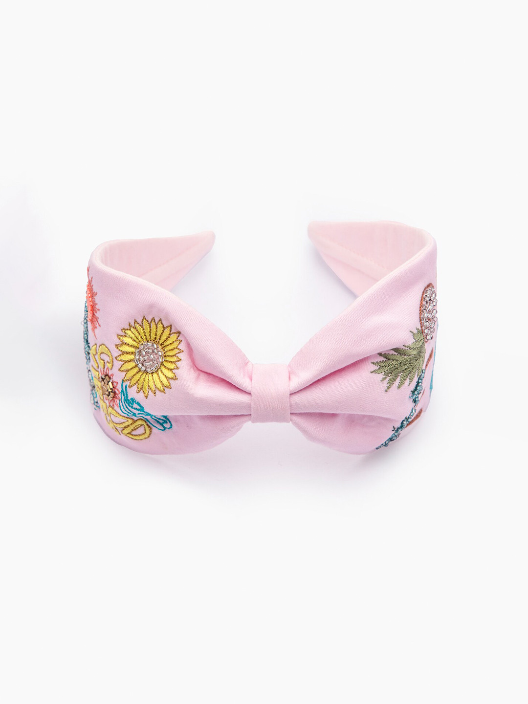 

DEEBACO Girls Pink Embellished Bow Shaped Hairband