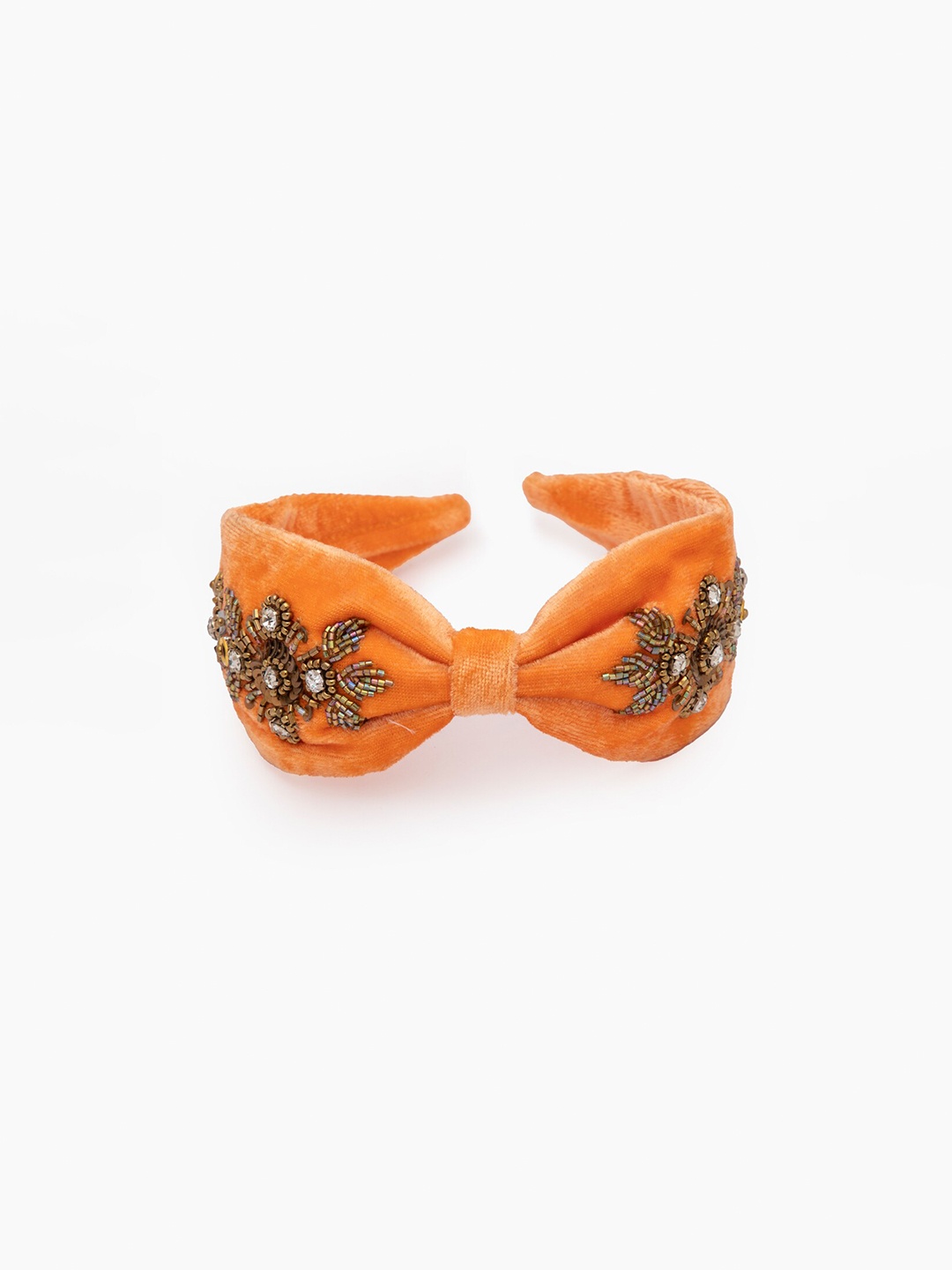 

DEEBACO Girls Peach Embellished Bow Shaped Hairband