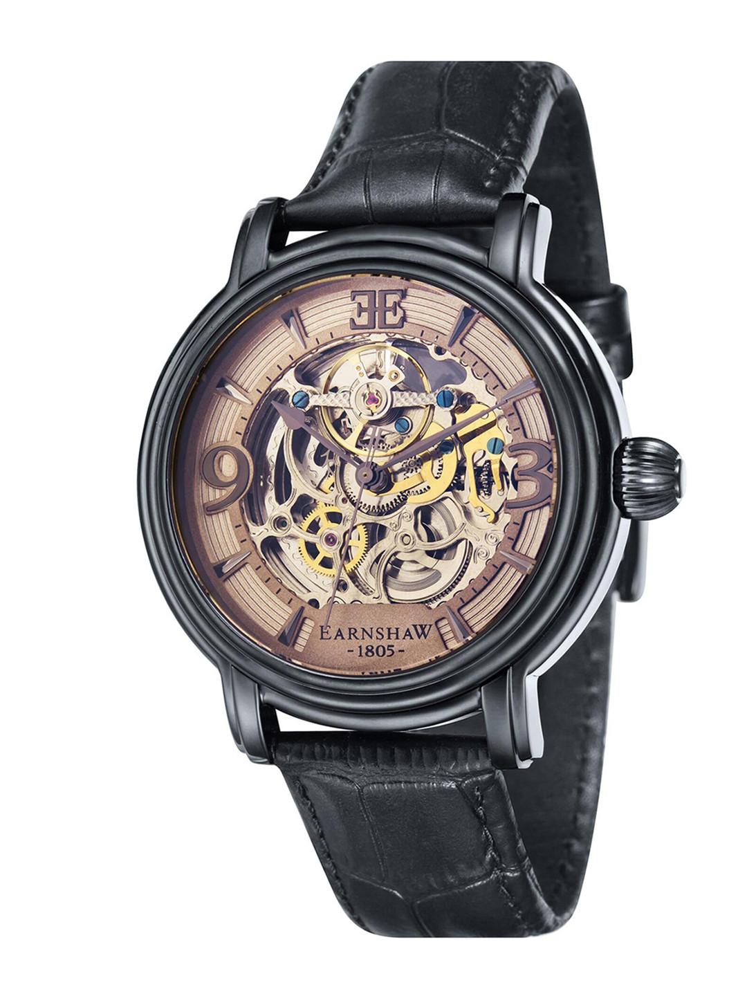 

EARNSHAW Men Grey Skeleton Dial Analogue Automatic Motion Powered Watch ES-8011-08, Transparent
