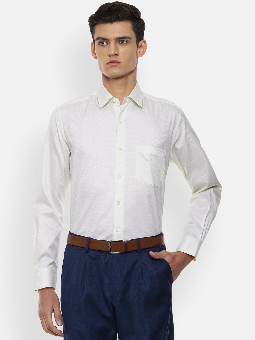 

Luxure by Louis Philippe Men White Pure Cotton Formal Shirt