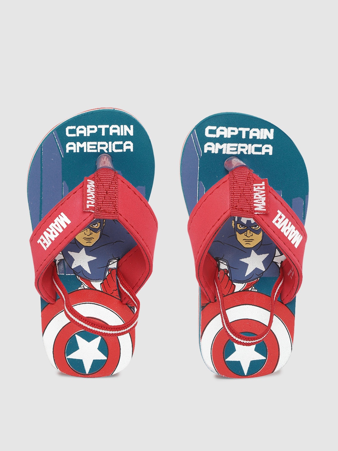 

toothless Boys Blue & Red Marvel Avengers Printed Thong Flip-Flops