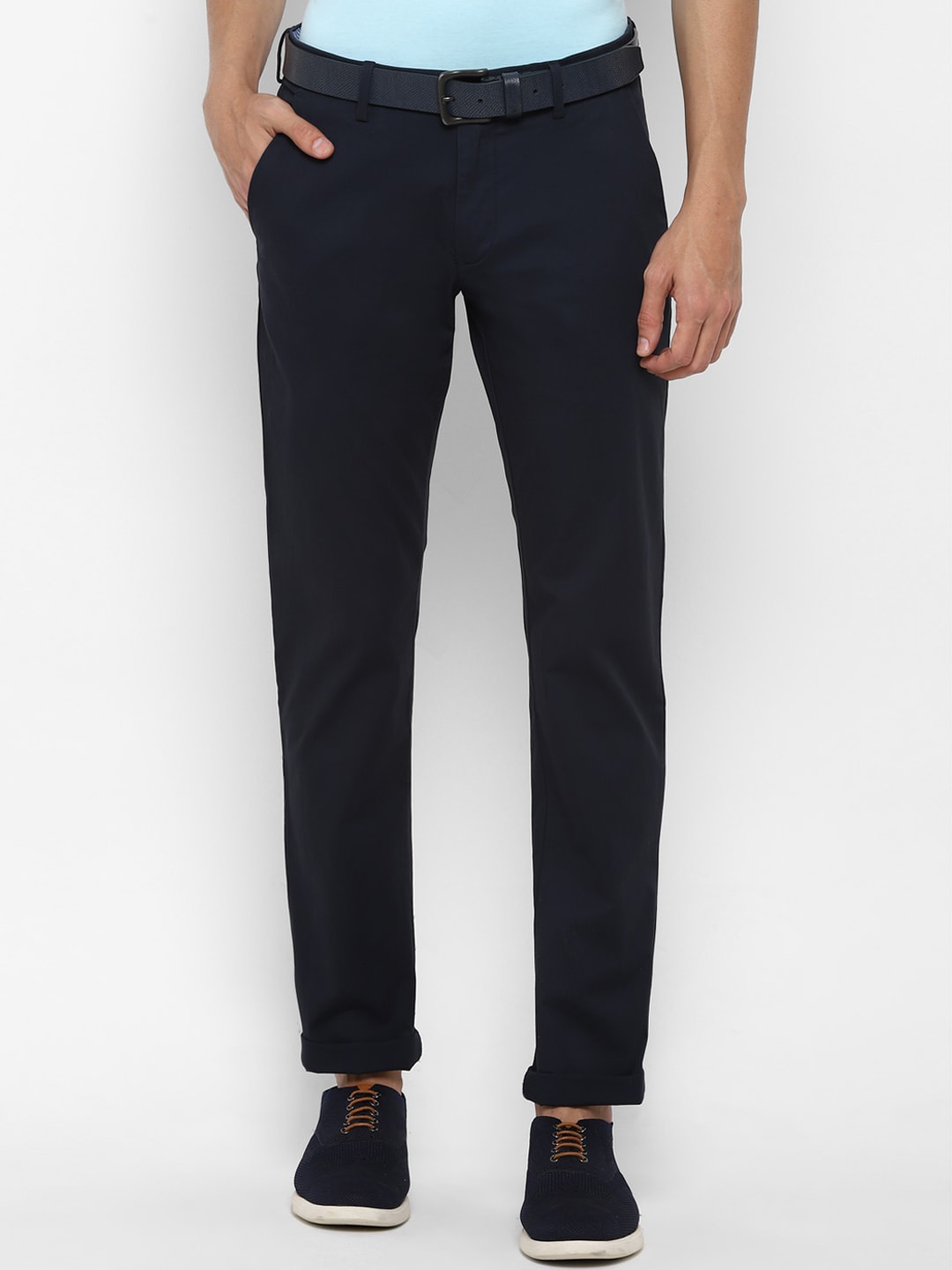 

Allen Solly Men Navy Blue Slim Fit Trousers