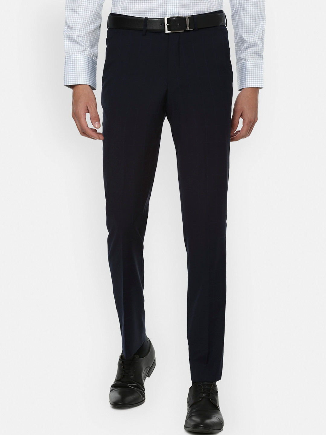 

Luxure by Louis Philippe Men Navy Blue Slim Fit Trousers