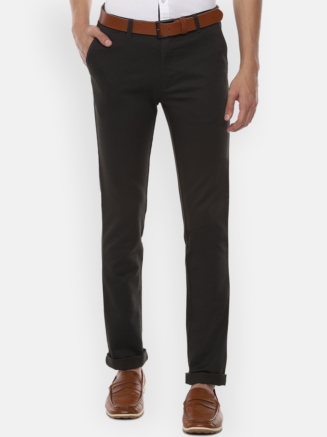 

V Dot Men Black Slim Fit Trousers