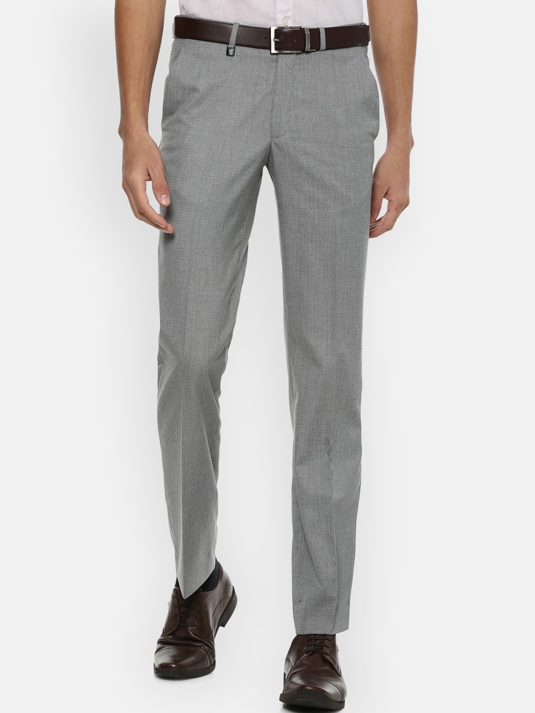 

V Dot Men Grey Slim Fit Regular Fit Trousers