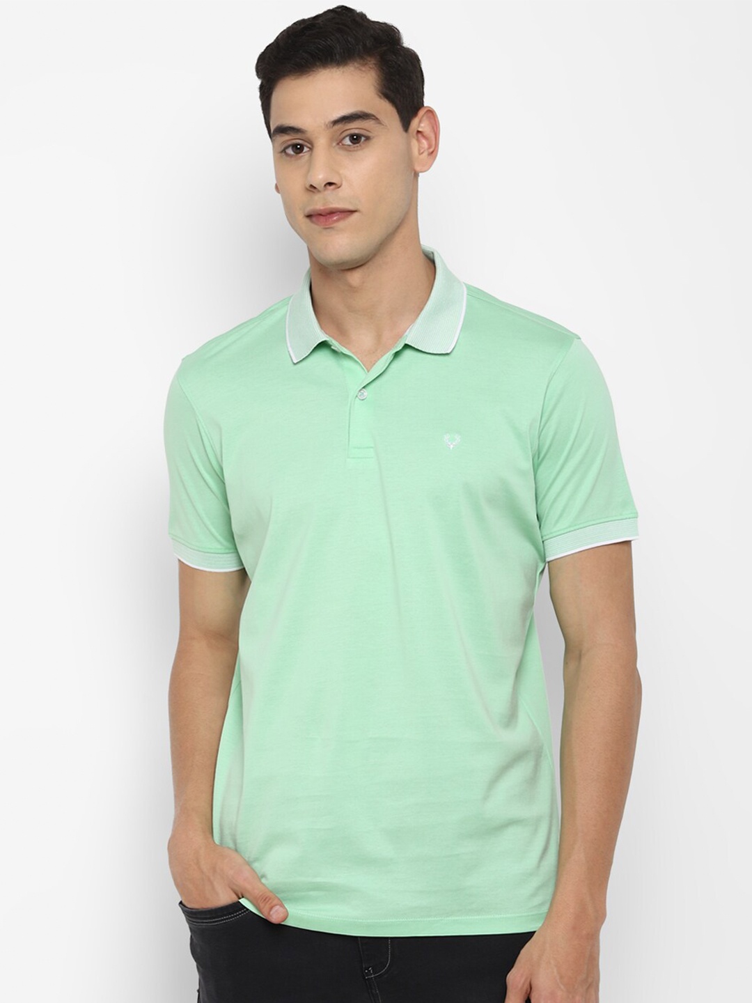 

Allen Solly Men Green Polo Collar Applique T-shirt