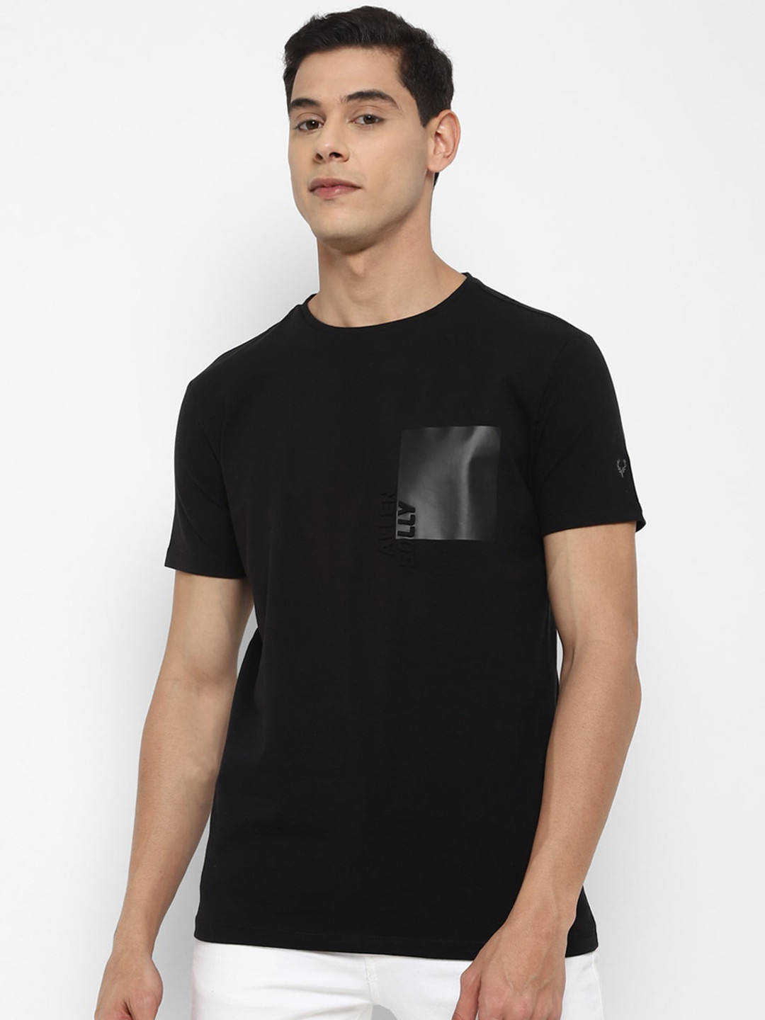 

Allen Solly Sport Men Black Pure Cotton T-shirt
