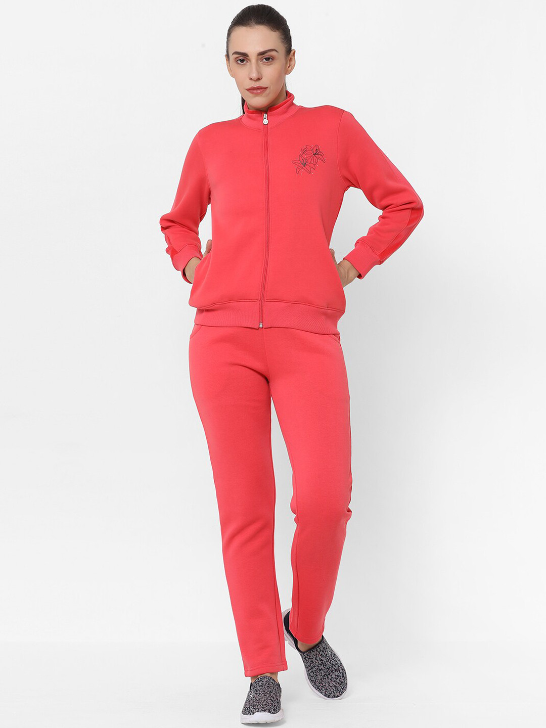 

Sweet Dreams Women Pink Solid Track Suit
