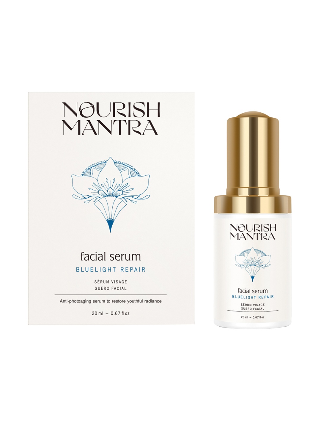 

Nourish Mantra Bluelight Repair Facial Serum 20 ml, Off white