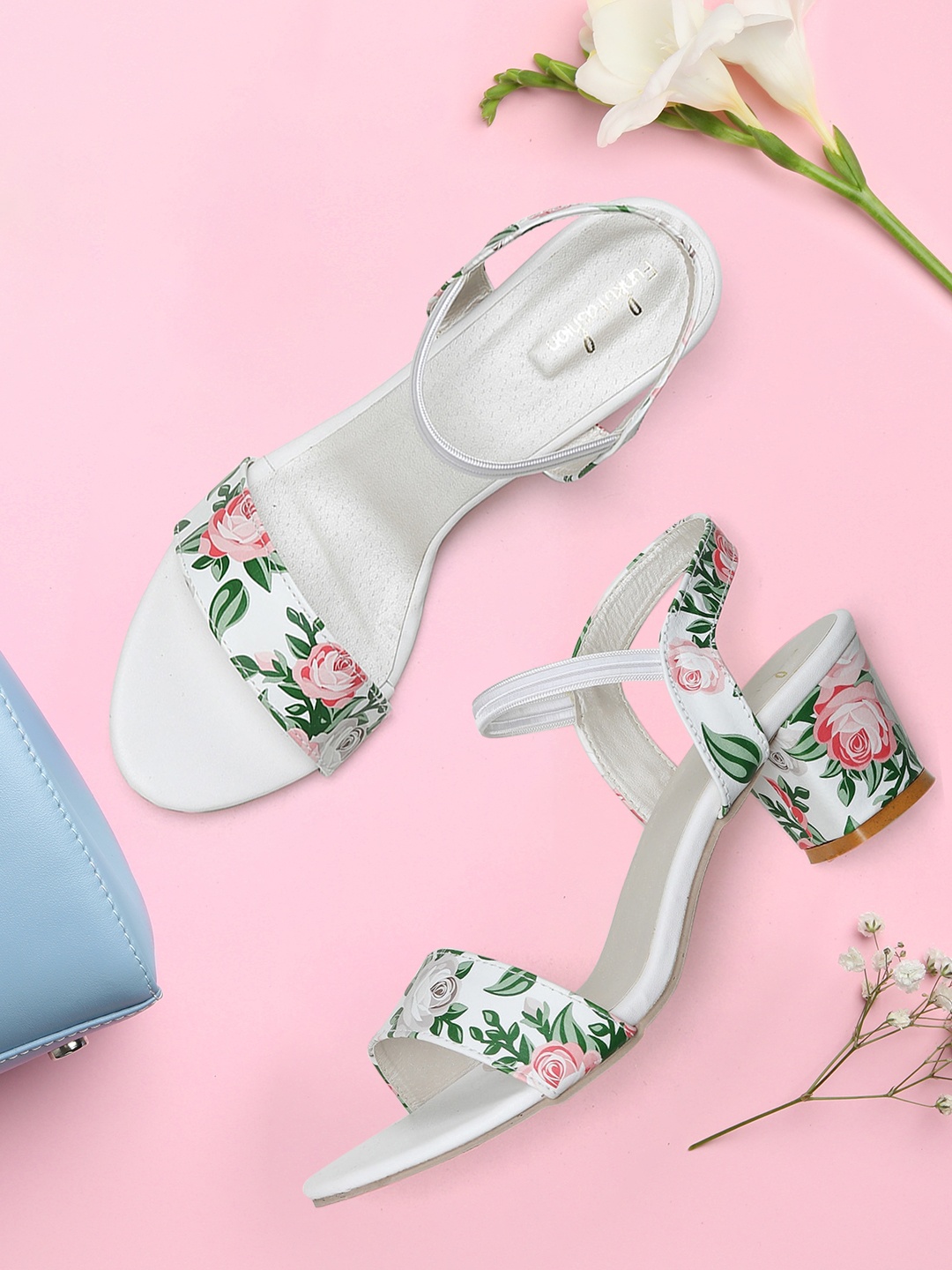 

Funku Fashion White Printed Block Sandals