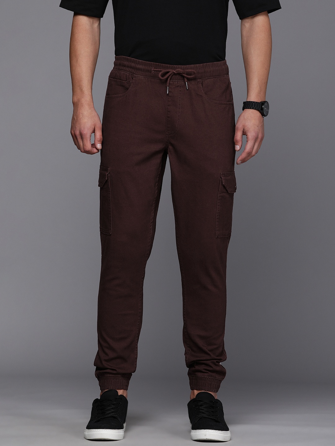 

Louis Philippe Jeans Men BrownSmart Joggers Fit Trousers, Brown