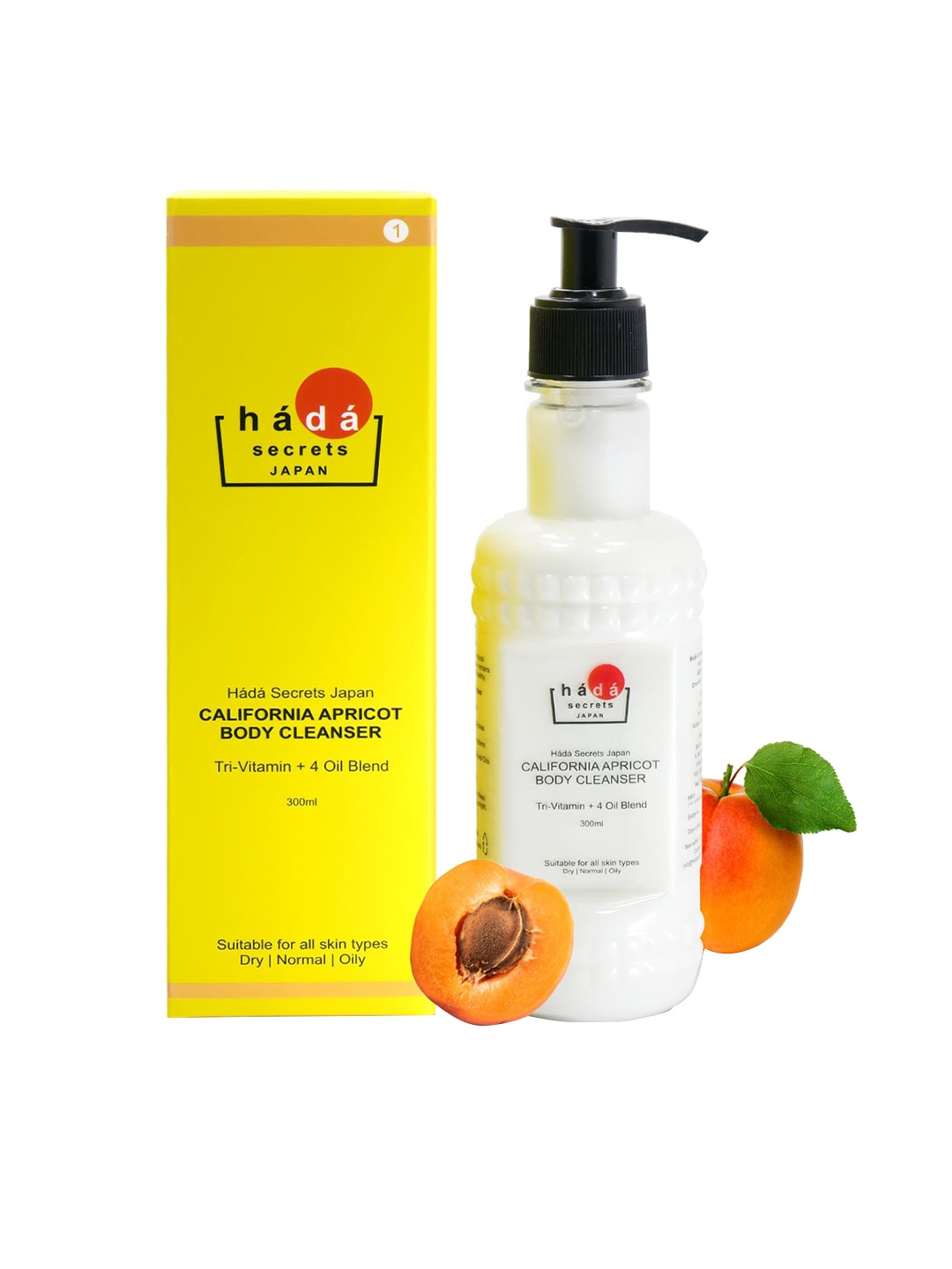 

Hada Secrets Japan California Apricot Body Cleanser 300 ml, Yellow