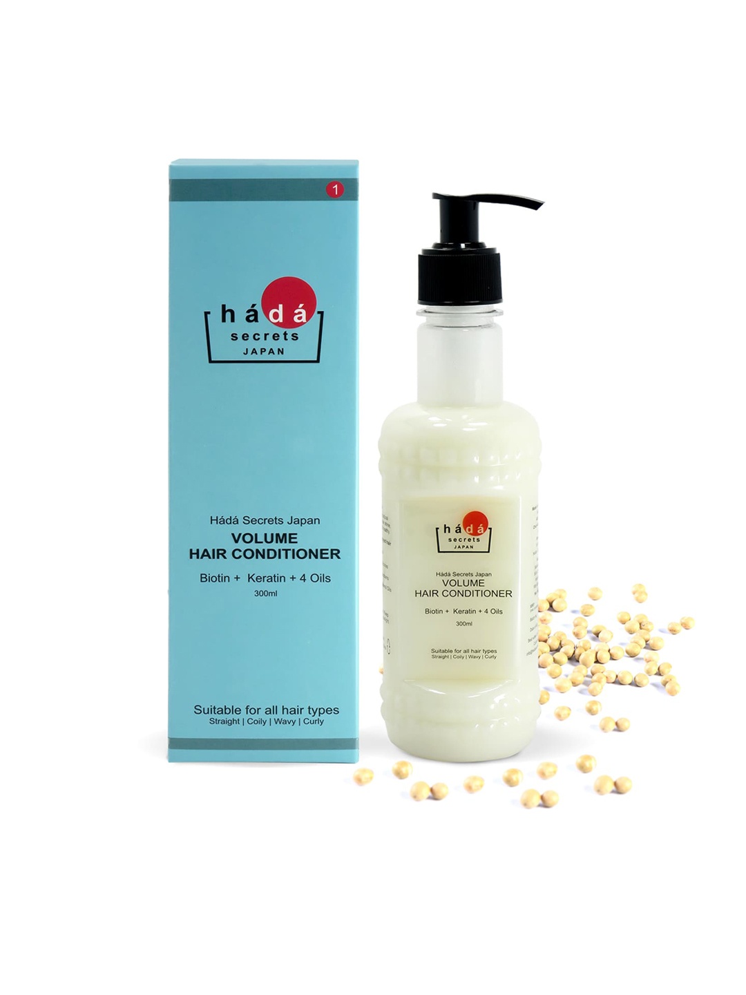 

Hada Secrets Japan Volume Hair Conditioner with Biotin, Keratin & 4 Oils 300 ml, White