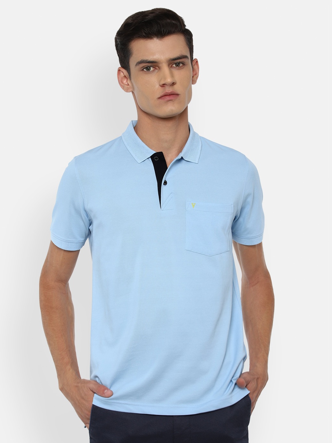 

Van Heusen Sport Men Blue Polo Collar T-shirt