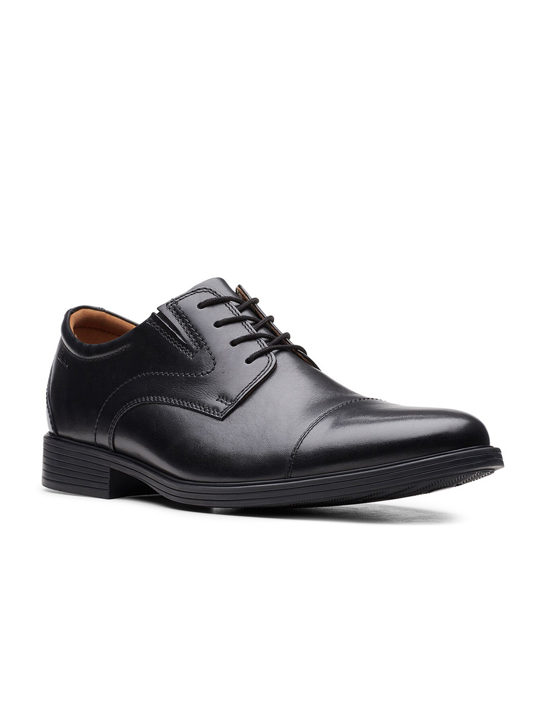 

Clarks Men Black Leather Formal Derbys