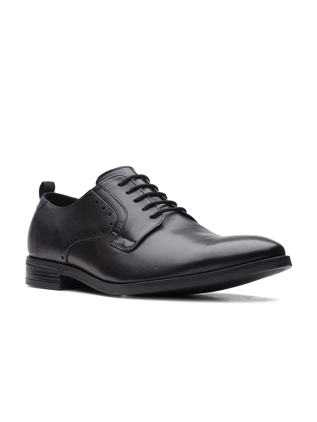 

Clarks Men Black Solid Leather Formal Derbys
