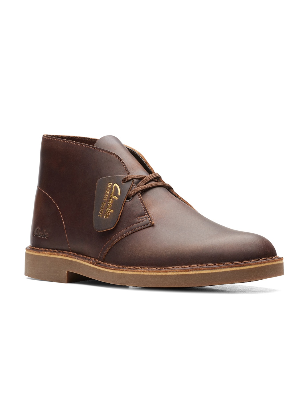 

Clarks Men Brown Leather Flat Boots