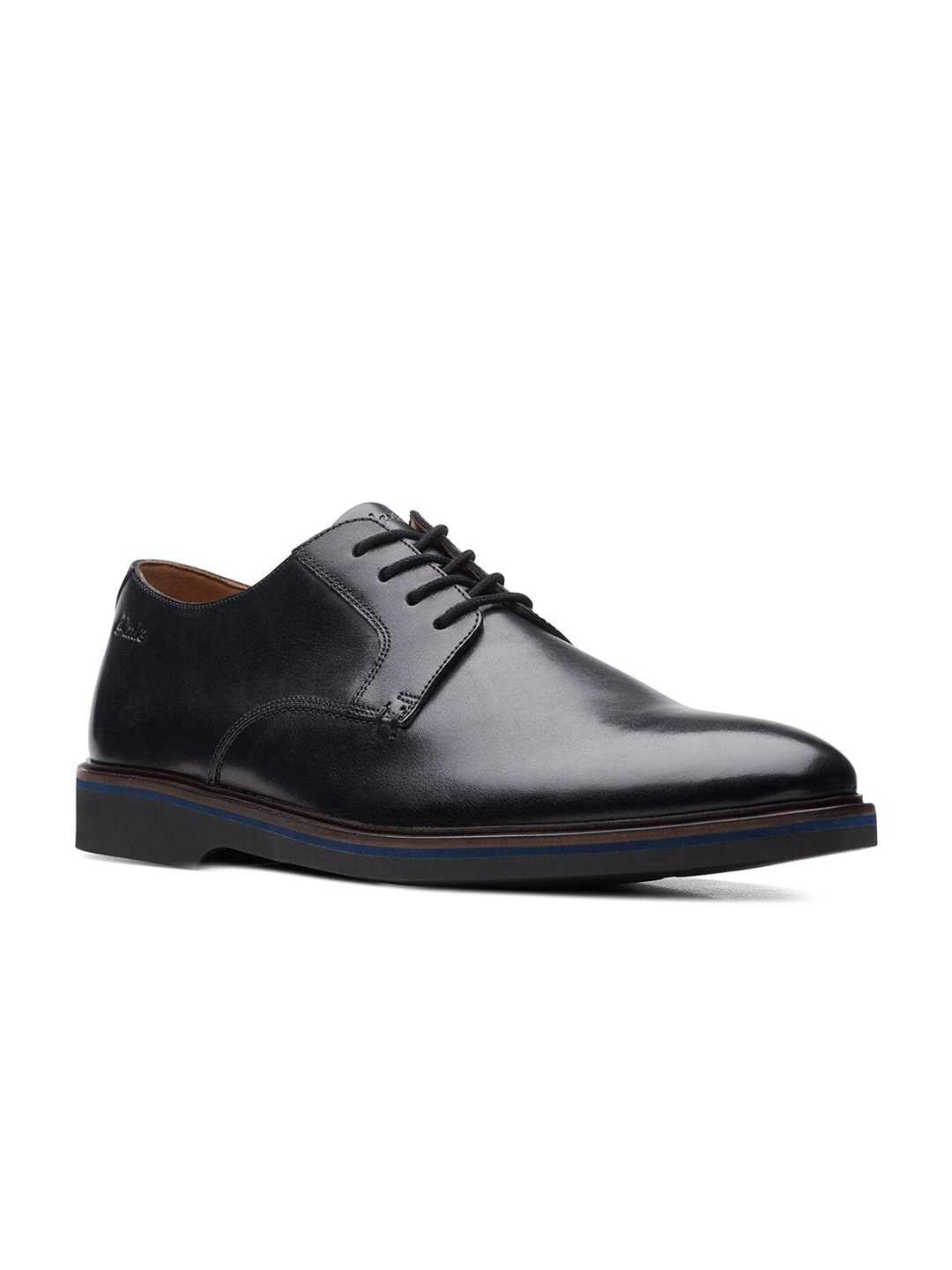 

Clarks Men Black Leather Formal Derbys