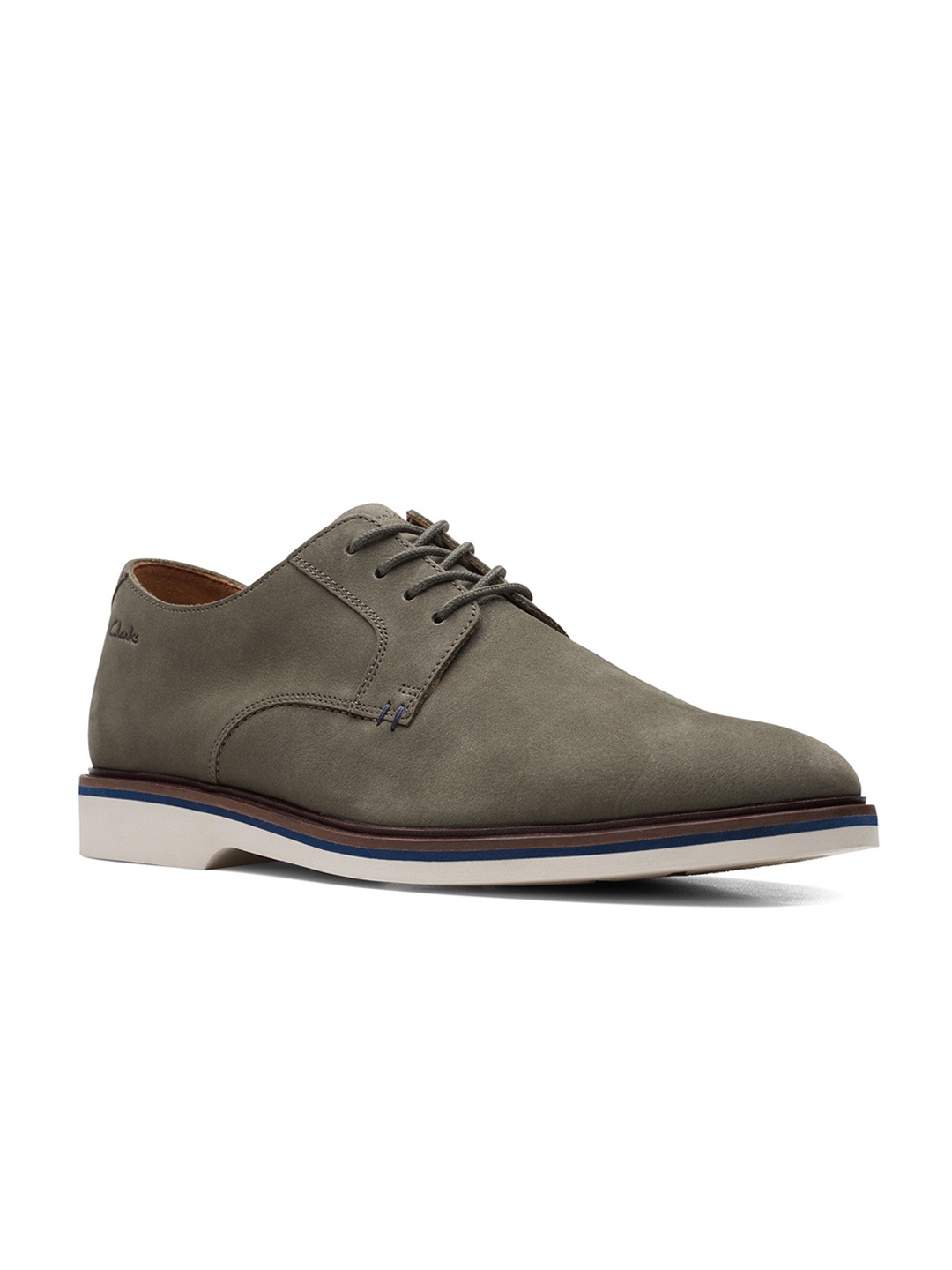 

Clarks Men Olive Green Nubuck Sneakers