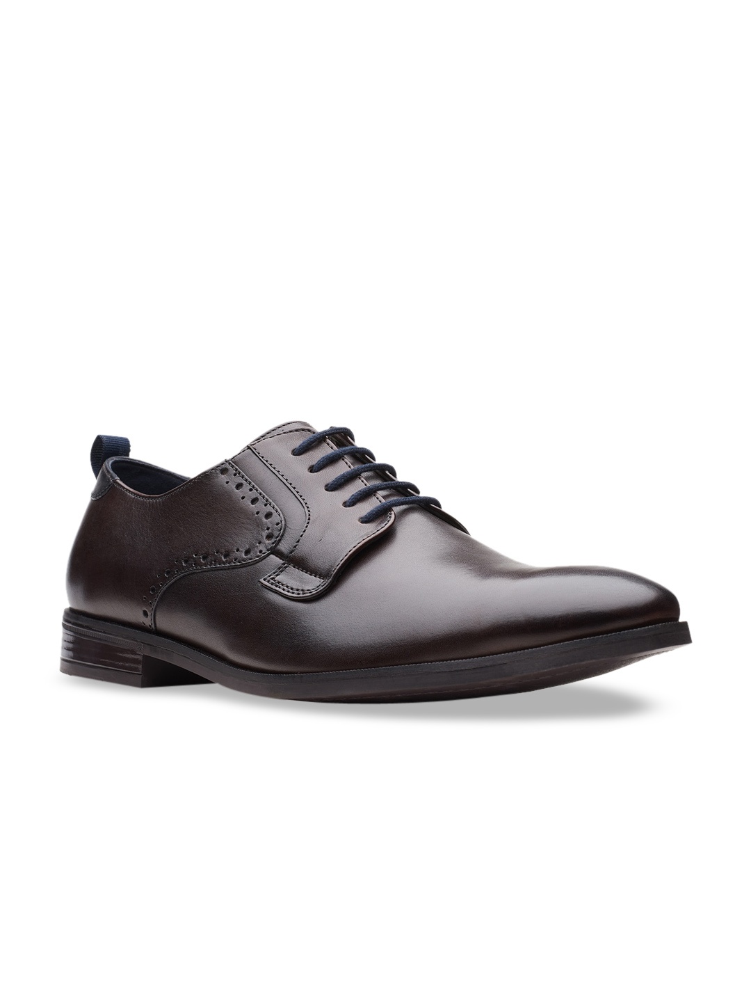 

Clarks Men Coffee Brown Solid Leather Formal Derbys