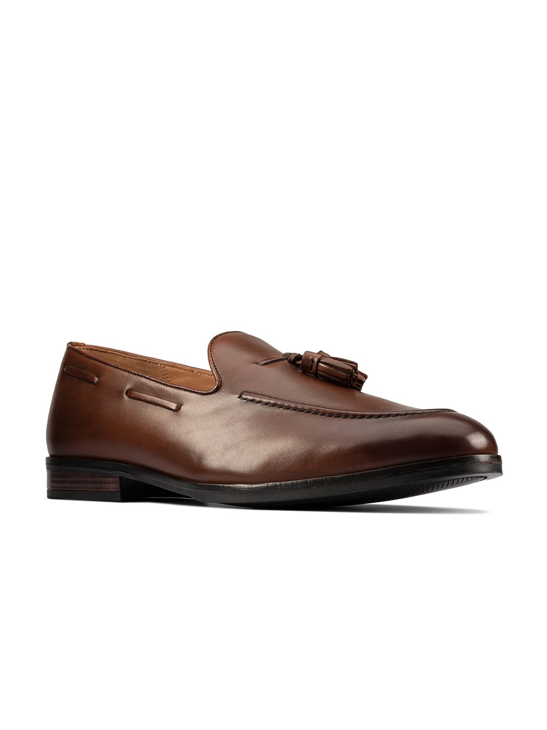 

Clarks Men Tan Brown Leather Slip-On Sneakers