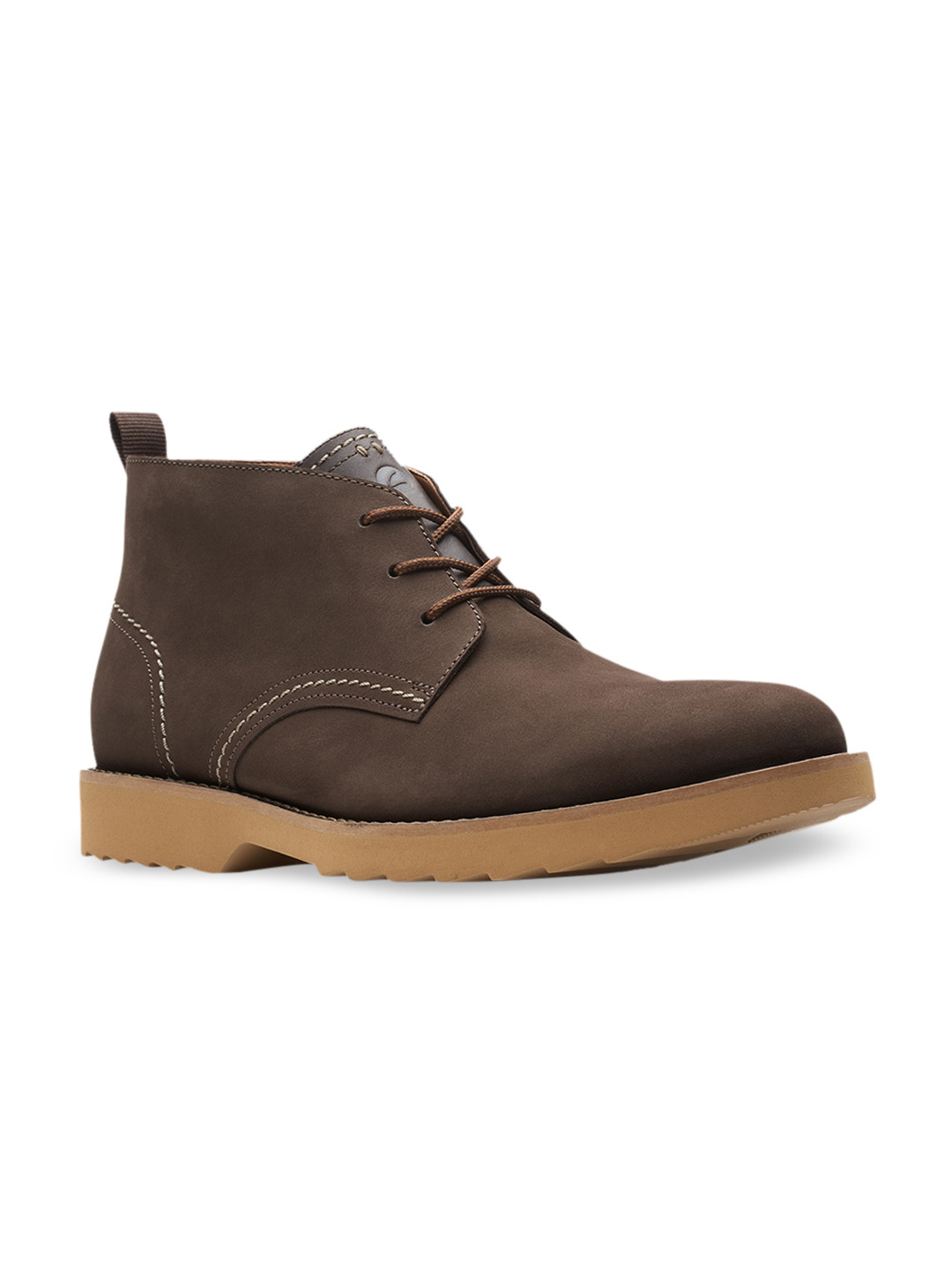 

Clarks Men Coffee Brown Nubuck Flat Boots
