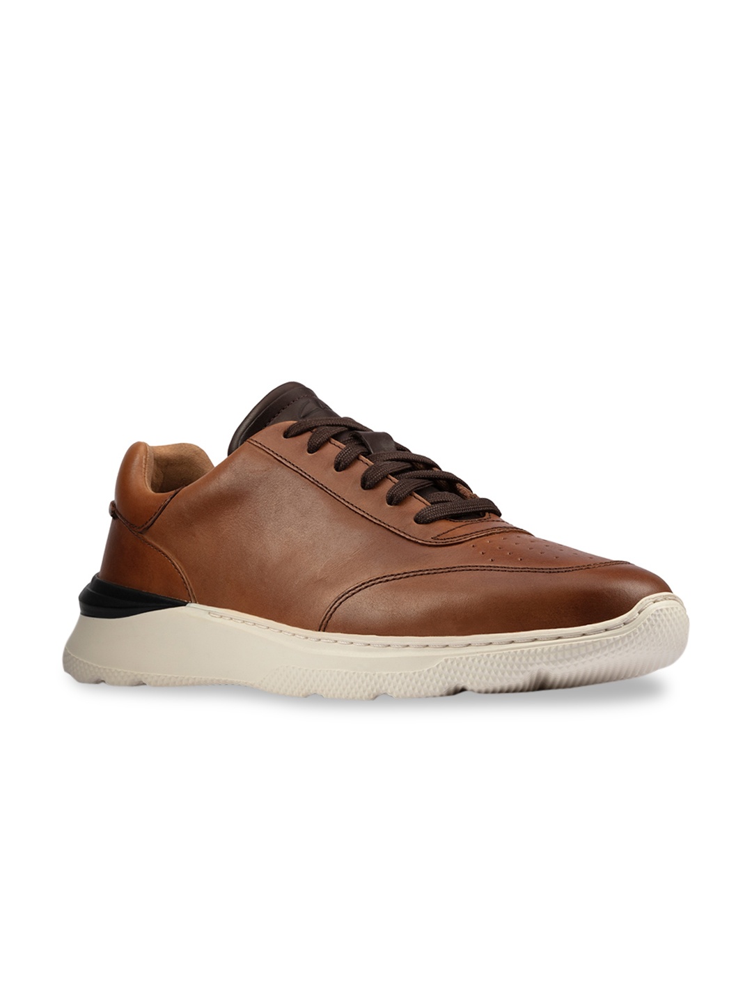 

Clarks Men Tan Brown Leather Sneakers