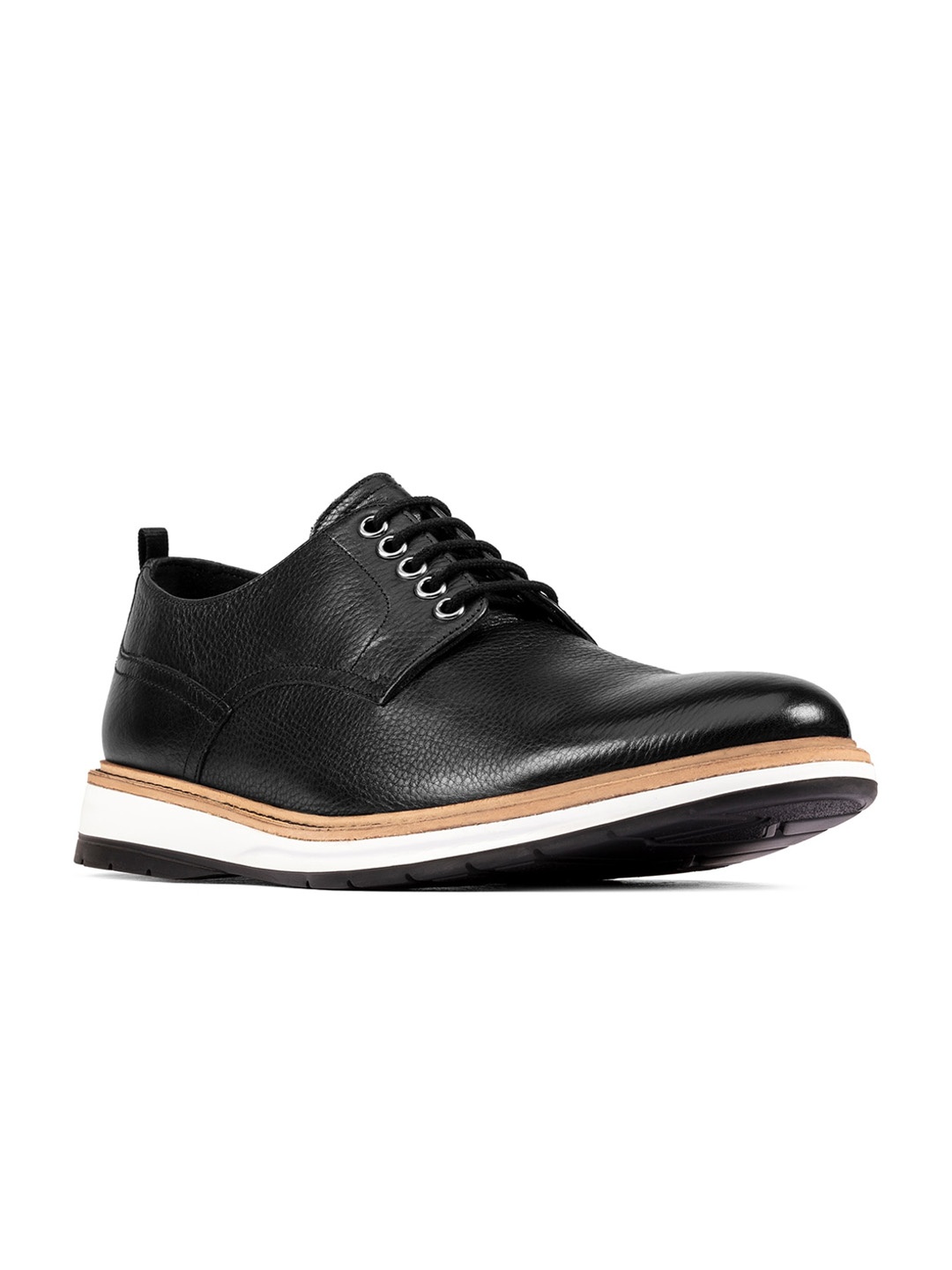 

Clarks Men Black Solid Leather Formal Derbys
