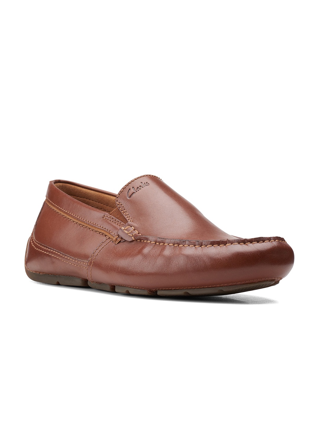 

Clarks Men Tan Brown Leather Driving Shoes