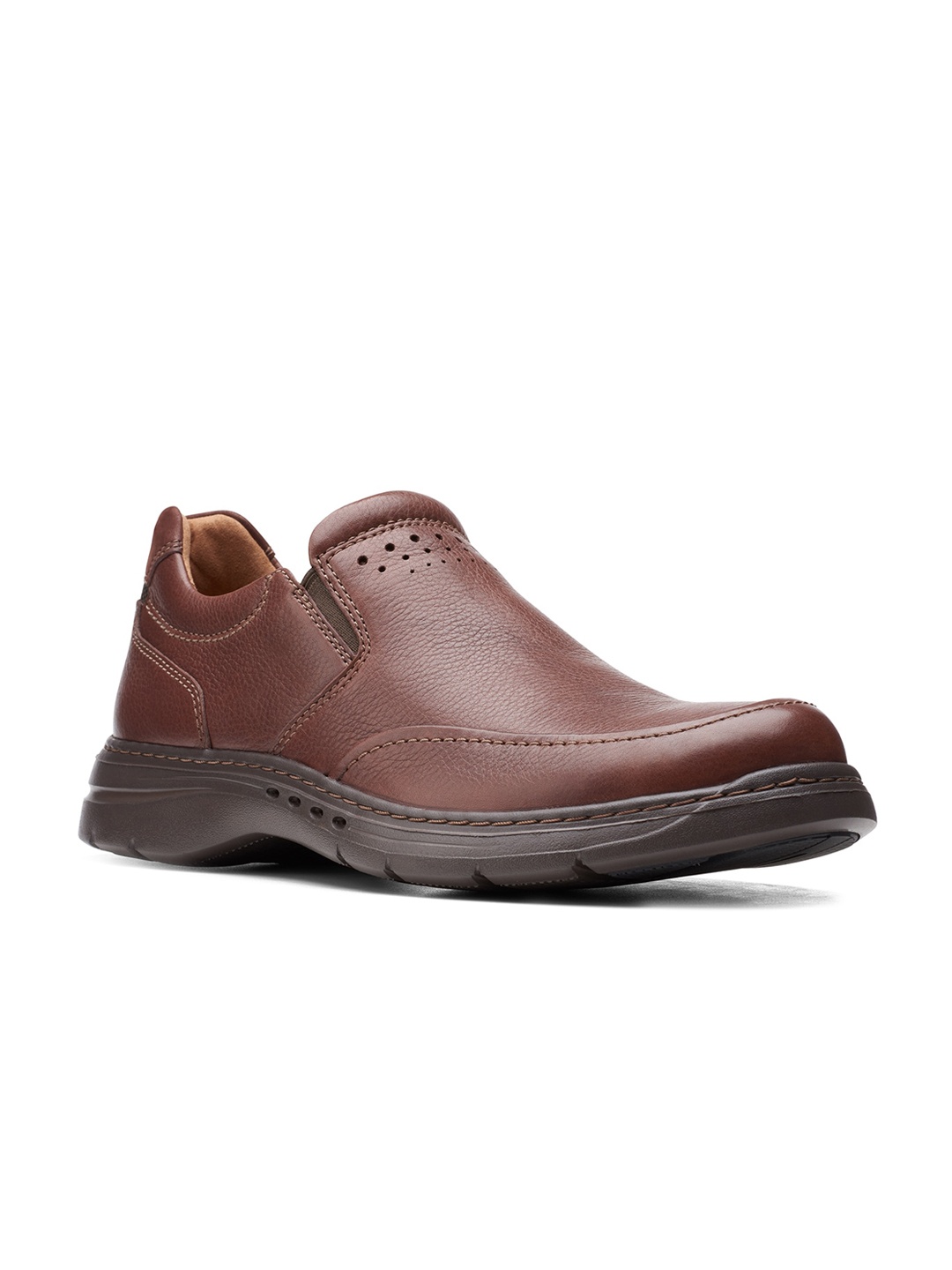 

Clarks Men Brown Leather Slip-On Sneakers