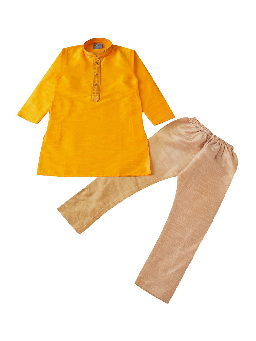 

Dapper dudes Boys Mustard Yellow Kurta with Pyjamas