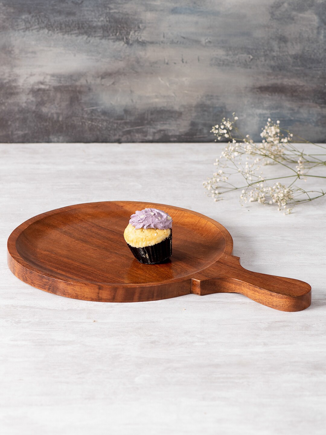 

nestroots Brown Wooden Solid Serving Platter