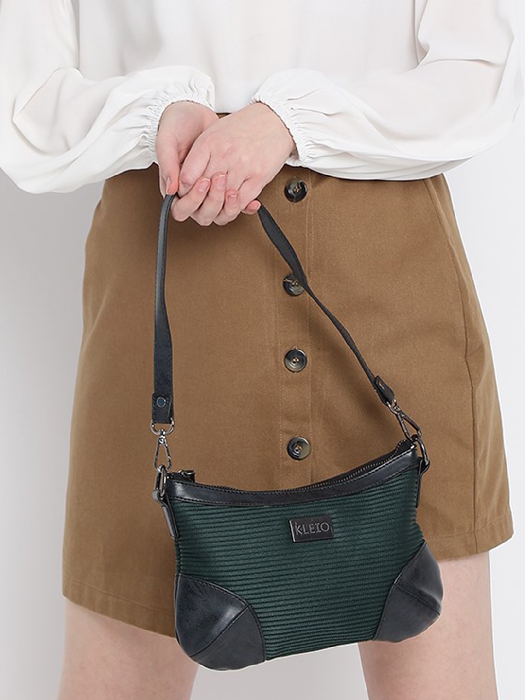 

KLEIO Fabric Lightweight Dual Handle Sling Bag, Olive