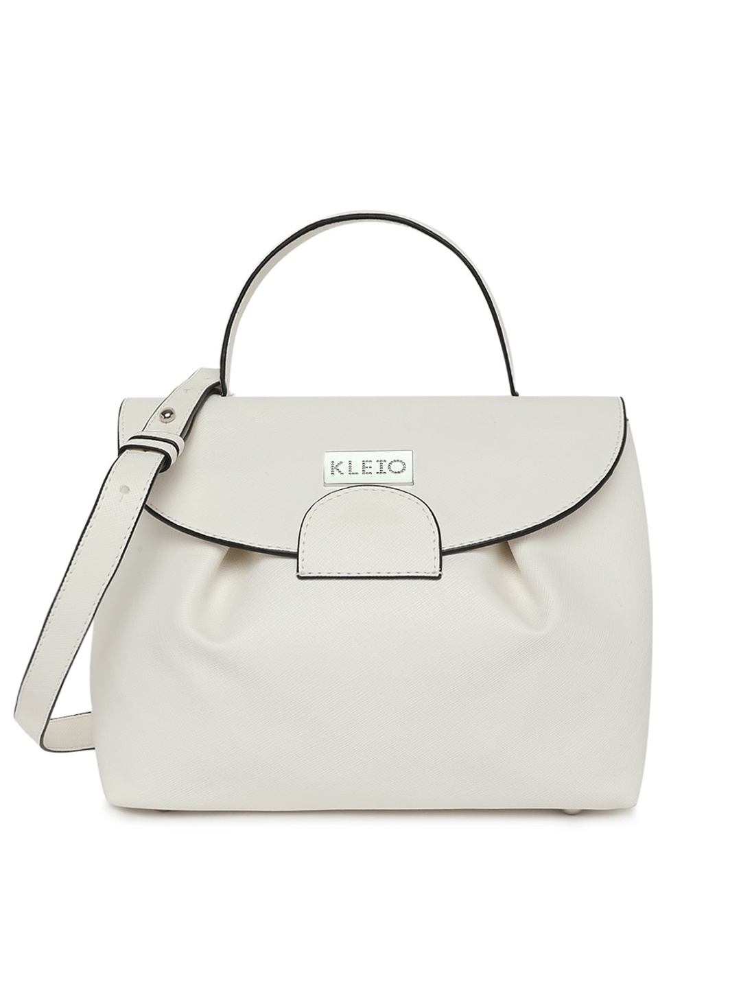 

KLEIO Women Structured Satchel Bag, White