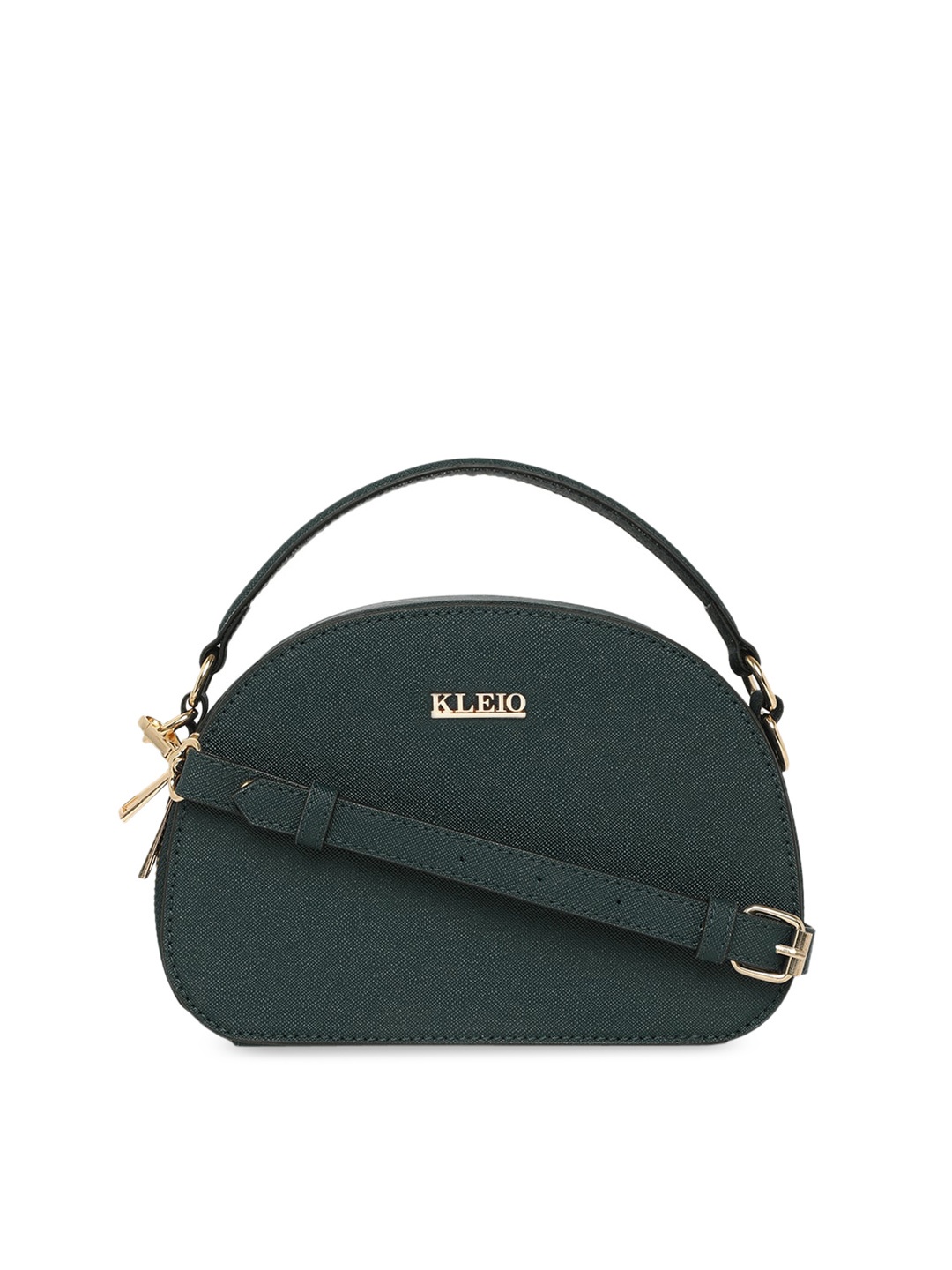 

KLEIO Textured Half Moon Handheld Bag, Green