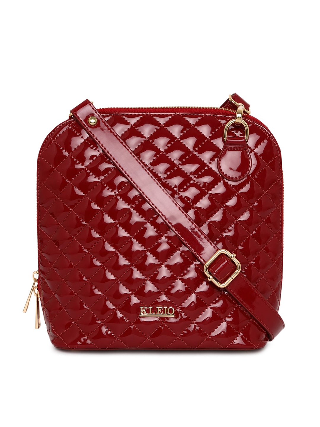 

KLEIO Quilted Structured Sling Bag, Maroon