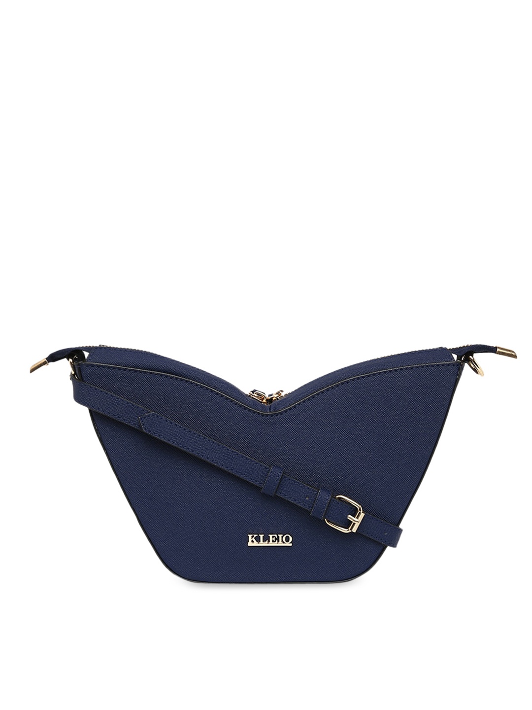 

KLEIO Women Unique Shaped Double Handle Handbag, Navy blue