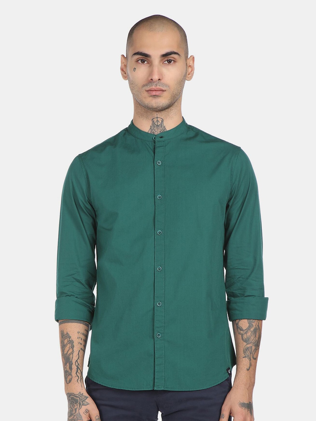 

Ruggers Men Green Casual Shirt