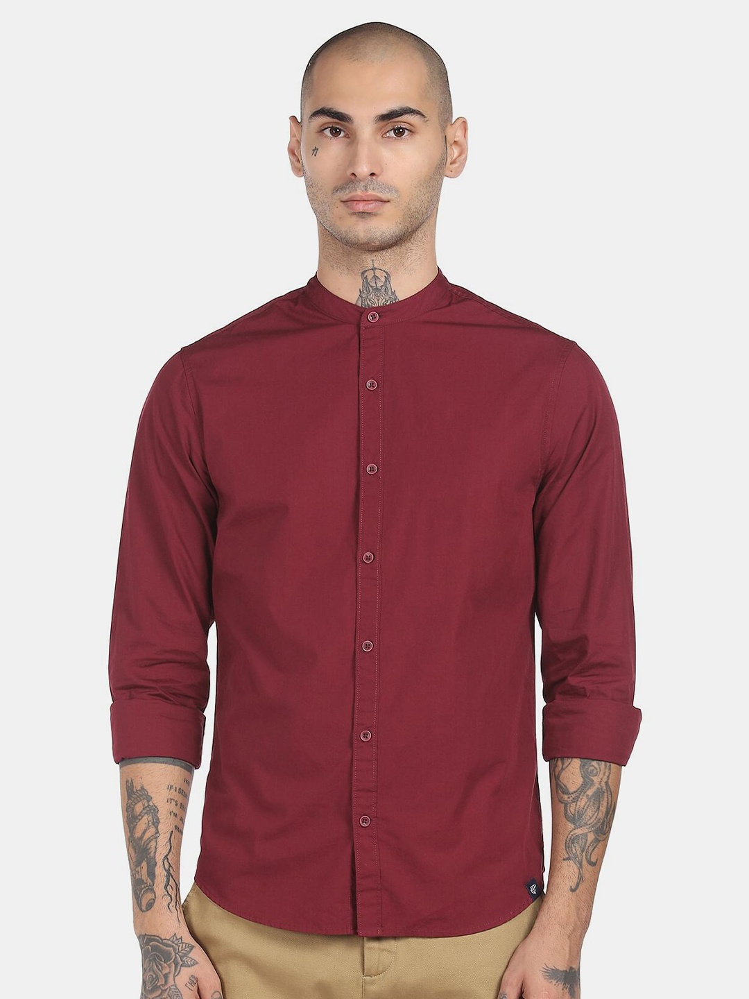 

Ruggers Men Red Pure Cotton Casual Shirt