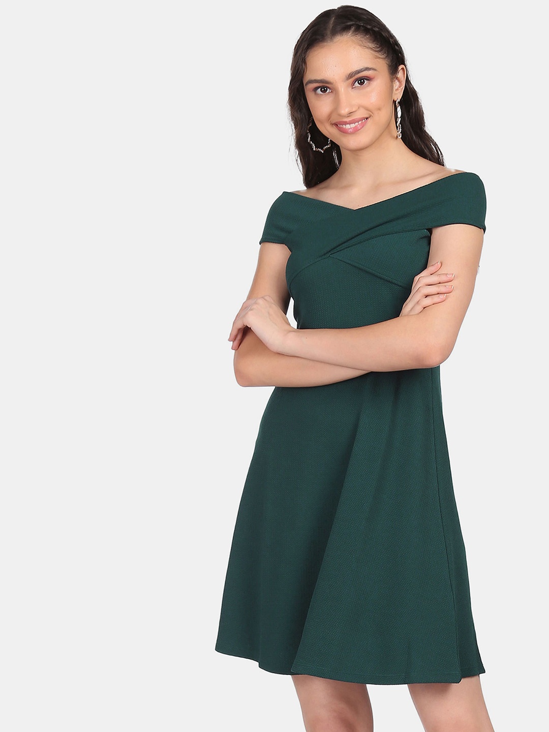 

Sugr Green Off-Shoulder Dress