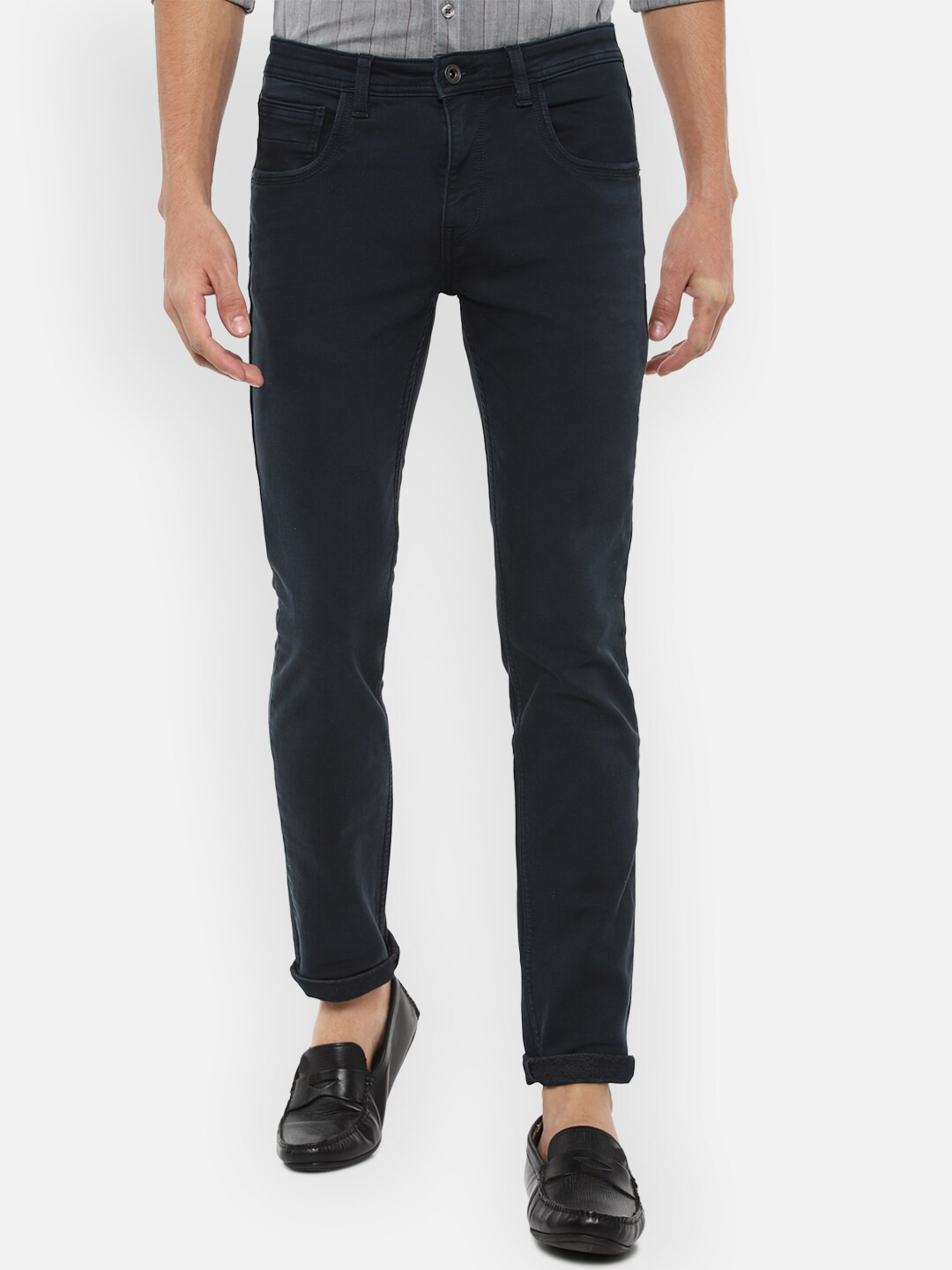 

VAN HEUSEN DENIM LABS Men Navy Blue Skinny Fit Jeans