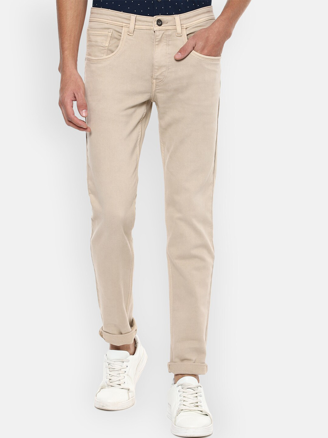 

VAN HEUSEN DENIM LABS Men Beige Skinny Fit Jeans