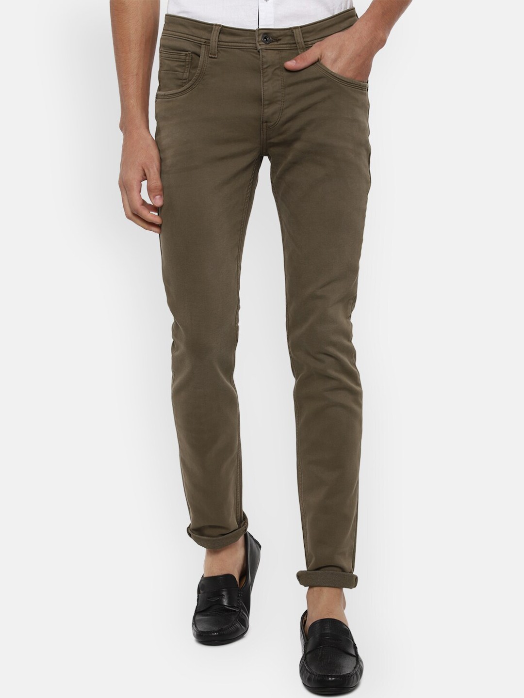 

VAN HEUSEN DENIM LABS Men Brown Skinny Fit Jeans
