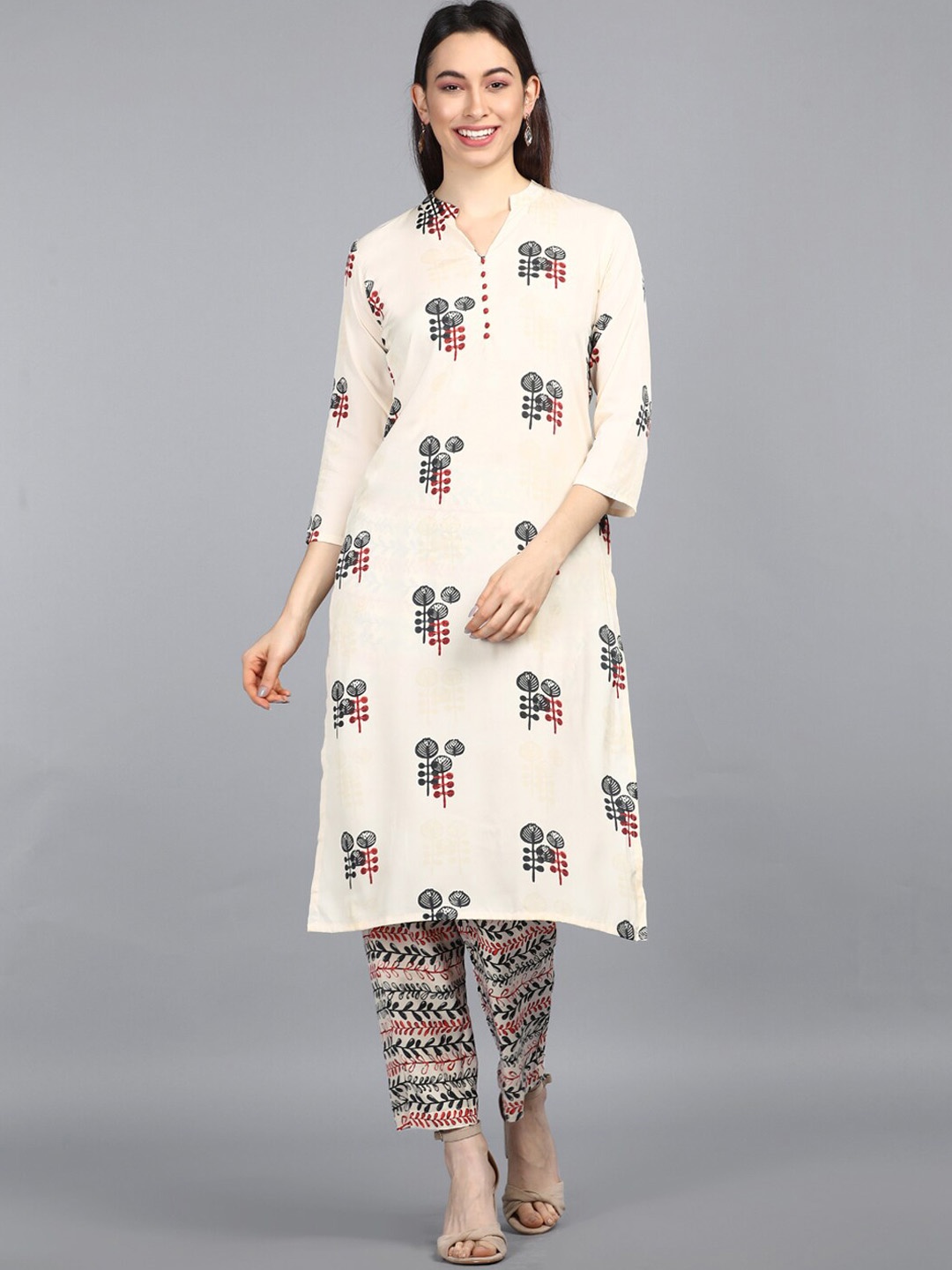 

AHIKA Women Off White Kurta with Palazzos