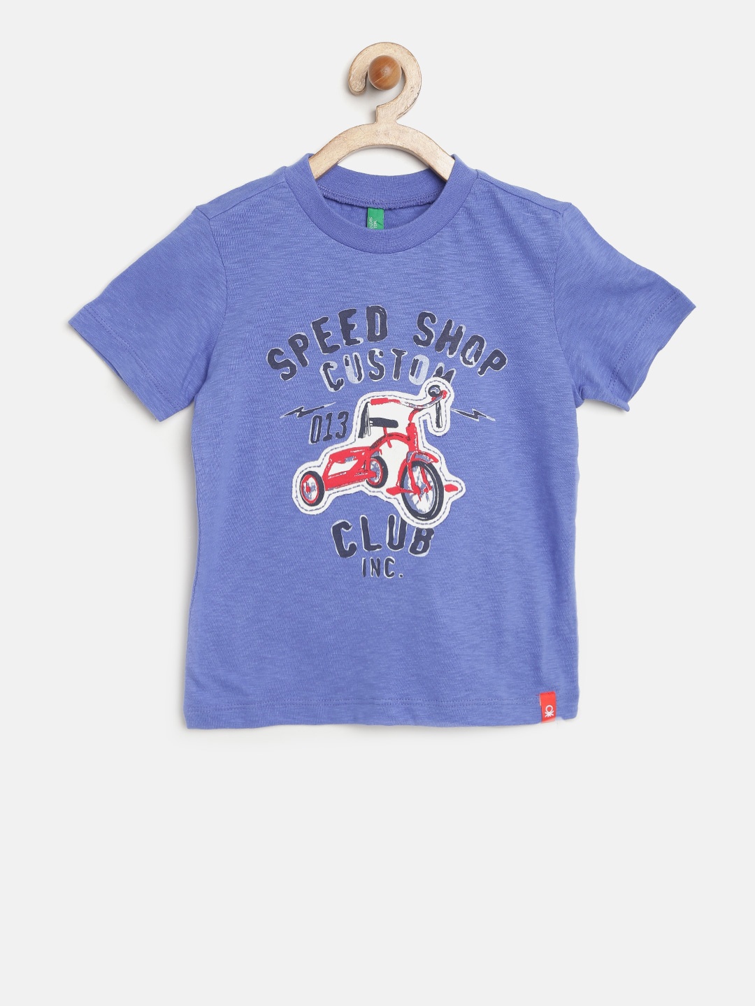 

United Colors of Benetton Boys Blue Printed Round Neck T-shirt
