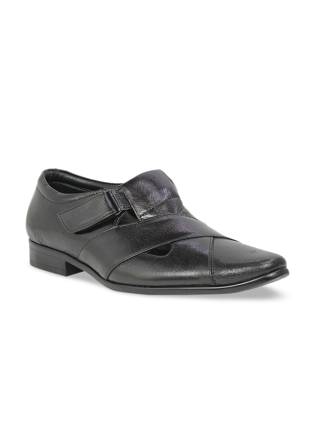 

PRIVO by Inc.5 Men Black Solid Monk Shoes