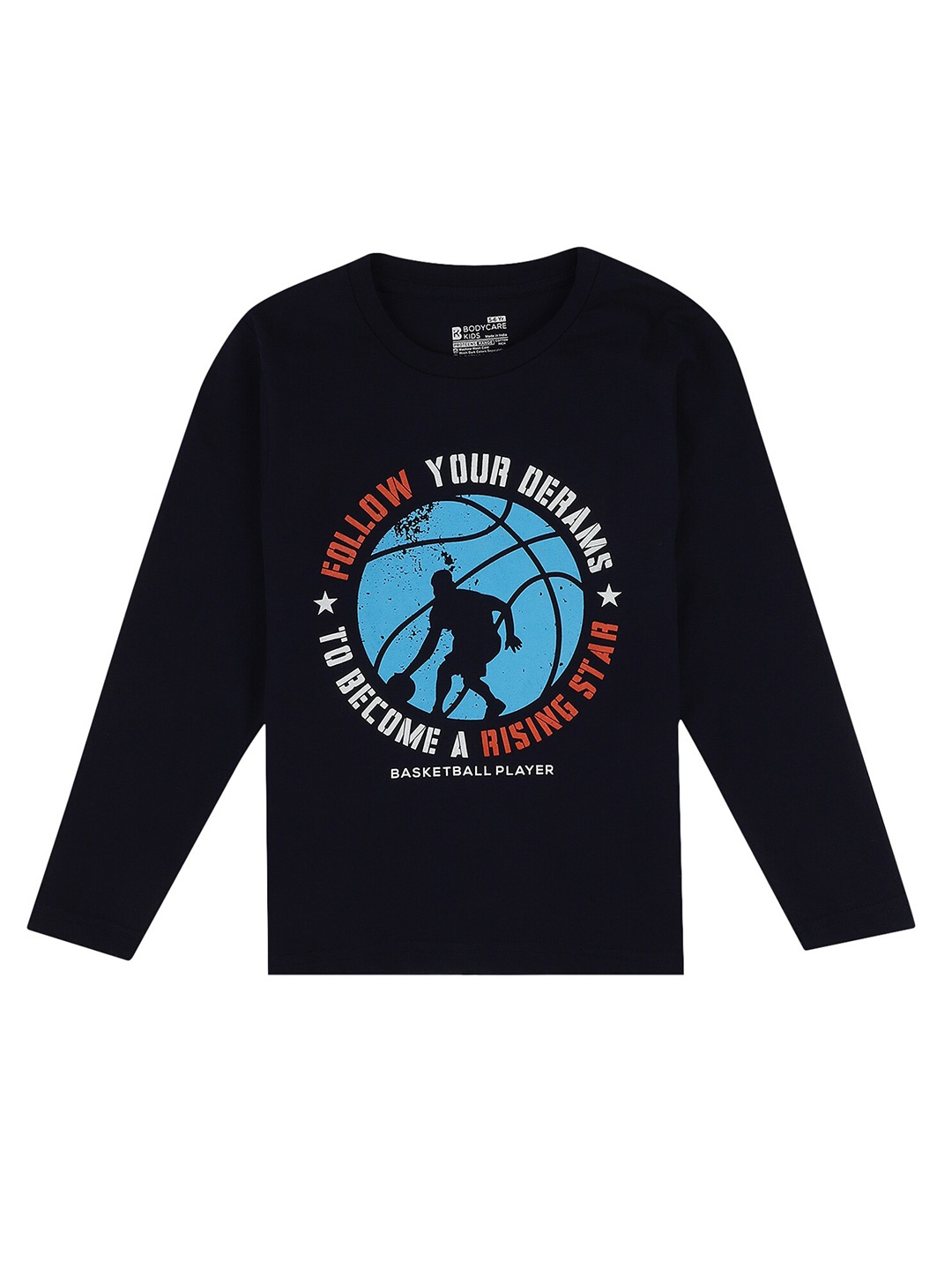

PROTEENS Boys Antiviral & Antibacterial Navy Blue Graphic Printed Cotton T-shirt